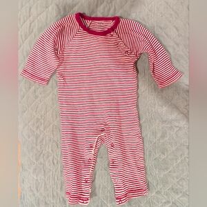 Charming Striped Kids Footie in Red and White